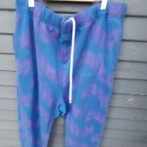 Twitch 2XL Men's Blue and Purple Tie-Dye Joggers Lined Daily Wear Warm Pull On
